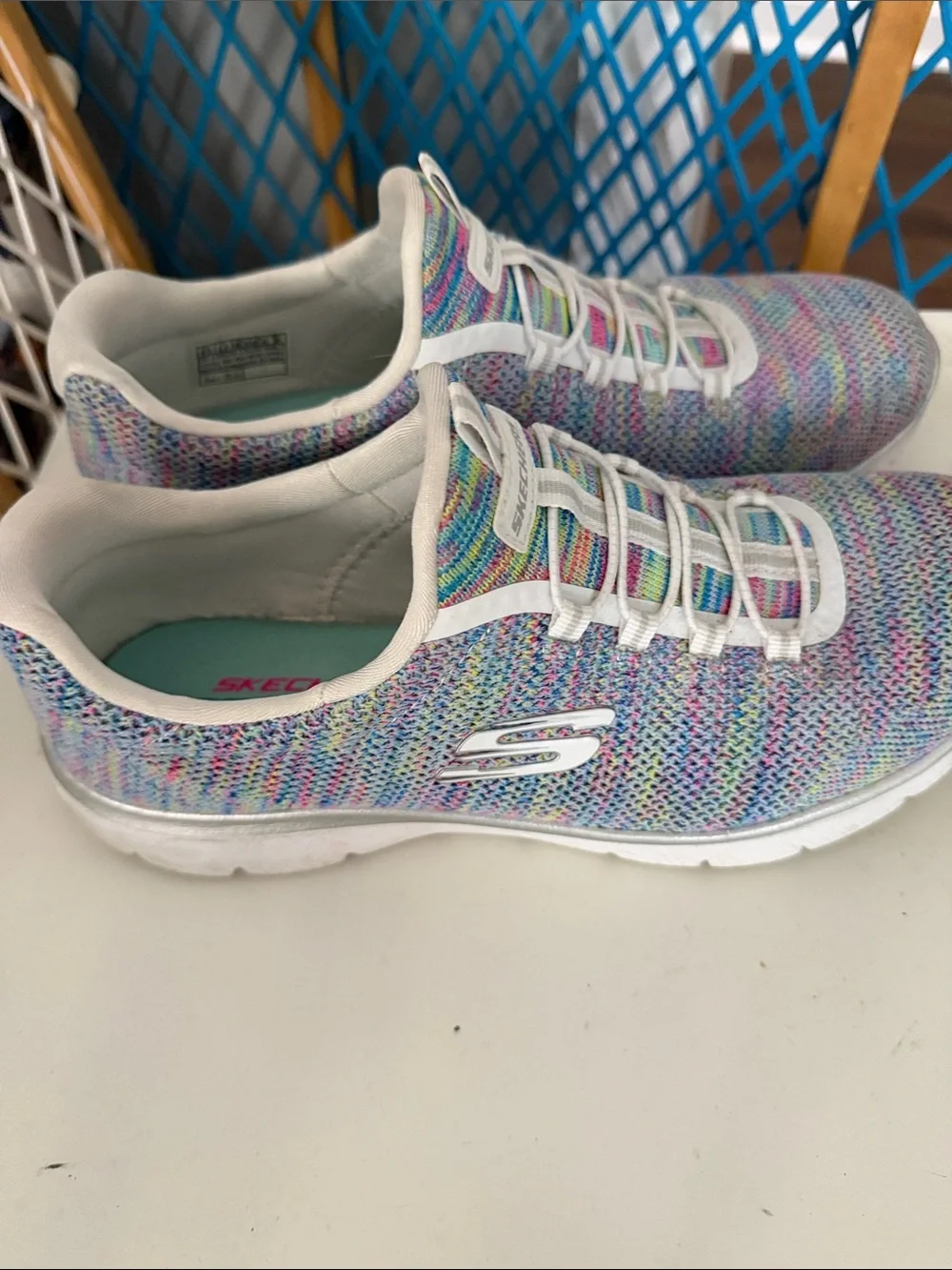 Skechers Women's Multicolor Knit Slip-On Athletic Sneakers